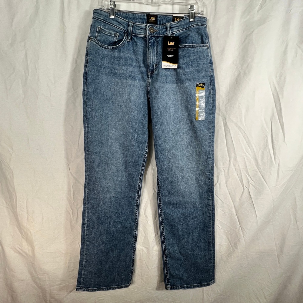 Lee Womens Boyfriend‎ Mid Rise Jeans Medium Wash Size 10